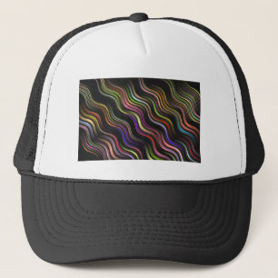 Cool Abstract Vertical Wavy line Art Thunder_Cove Trucker Hat