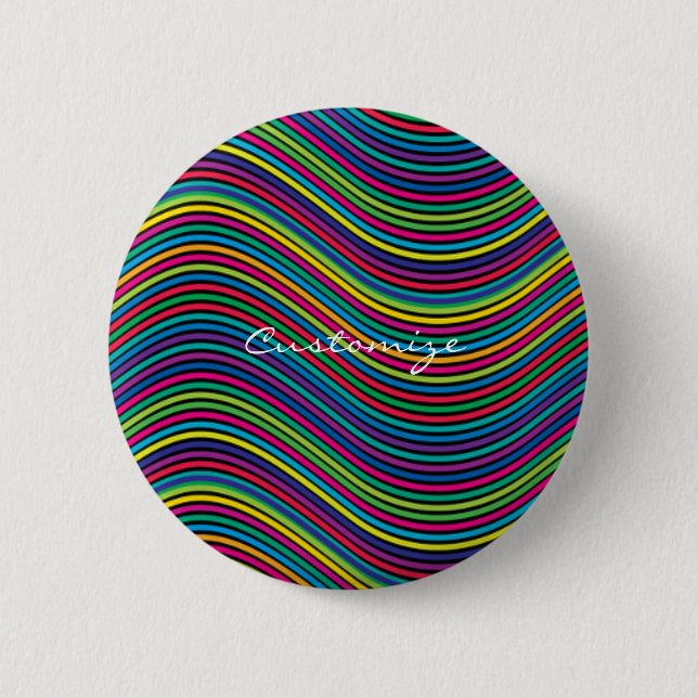 Cool Abstract Wavy line art Thunder_Cove 6 Cm Round Badge (Front)