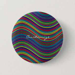 Cool Abstract Wavy line art Thunder_Cove 6 Cm Round Badge
