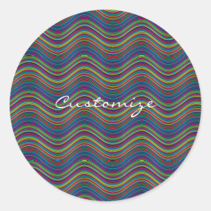 Cool Abstract Wavy line art Thunder_Cove Classic Round Sticker