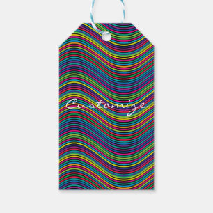 Cool Abstract Wavy line art Thunder_Cove Gift Tags