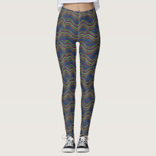 Cool Abstract Wavy line art Thunder_Cove Leggings