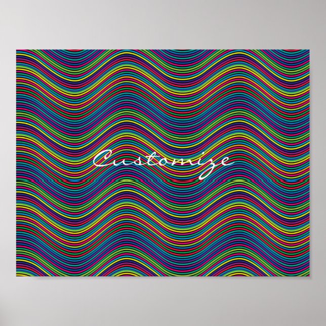 Cool Abstract Wavy line art Thunder_Cove Poster (Front)