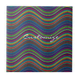 Cool Abstract Wavy line art Thunder_Cove Tile
