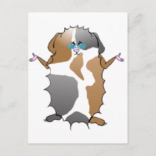 Cool Abyssinian Guinea Pig in Sunglasses Postcard