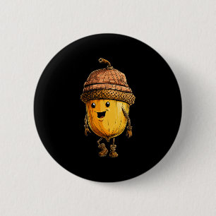 Cool Acorn With Hat For Oak Trees And Chestnuts Lo 6 Cm Round Badge