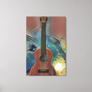 Cool Acoustic Guitar Canvas Print