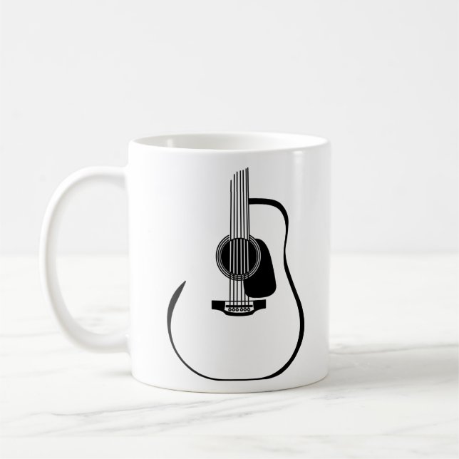 Cool Acoustic Guitar Guitarist Music Rock Guitar Coffee Mug (Left)
