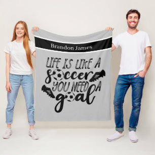 cool add name soccer sports fleece blanket