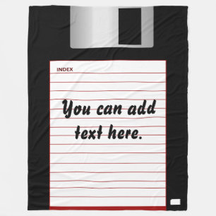 Cool add your own Text Retro Floppy Disc style Fleece Blanket