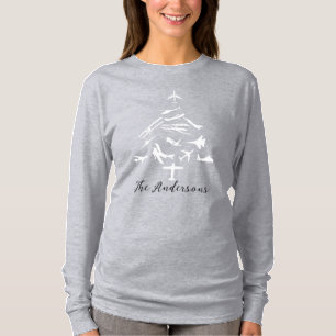 Cool Aeroplane Christmas Tree,Aviation,Personalise T-Shirt