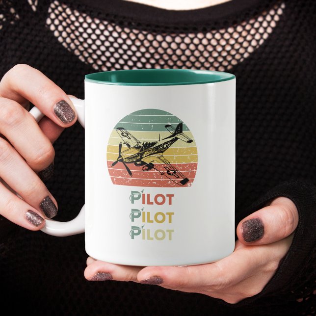 Cool Aeroplane,Vintage Retro Sunset,Simple Aviatio Mug (Creator Uploaded)