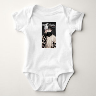 Cool Aesthetic Anime Boy with Two-Tone Hair and Ma Baby Bodysuit