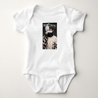 Cool Aesthetic Anime Boy with Two-Tone Hair and Ma Baby Bodysuit