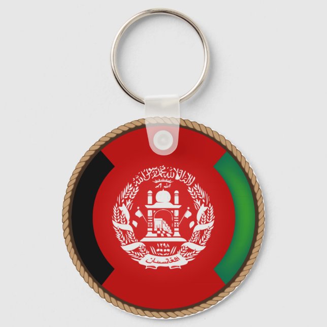 Cool Afghanistan Flag Seal Key Ring (Front)