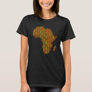 Cool Africa Map Kente Cloth Gift For Men Women Afr T-Shirt