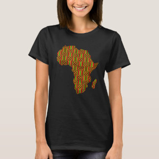 Cool Africa Map Kente Cloth Gift For Men Women Afr T-Shirt