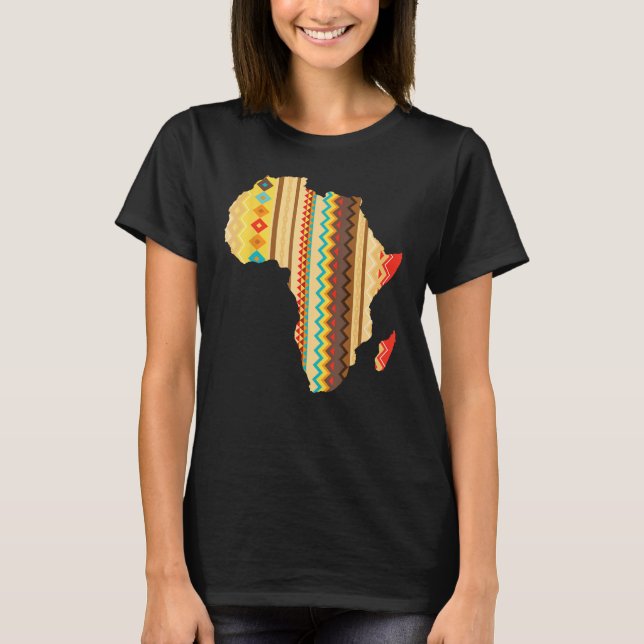 Cool Africa Map Kente Cloth Gift For Men Women Afr T-Shirt (Front)