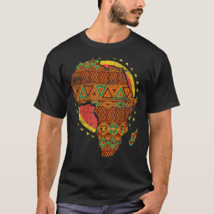 Cool Africa Map Kente Cloth Graphic For African T-Shirt