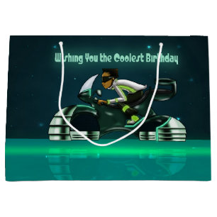 Cool African American Boy Birthday Large Gift Bag