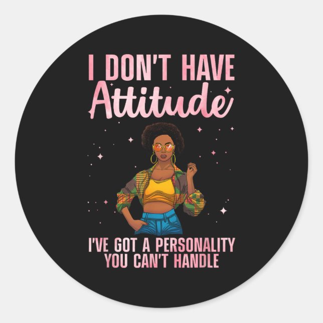 Cool African Design For Women Girls Black African  Classic Round Sticker (Front)