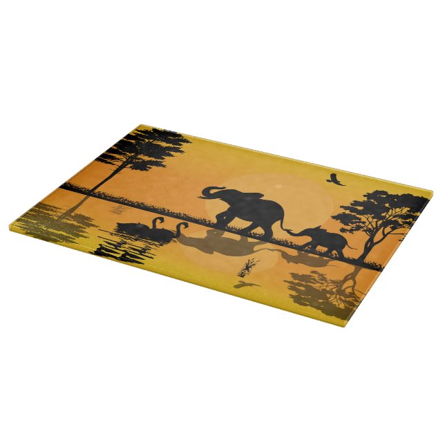 cool African elephants kitchen Cutting Board (Corner)
