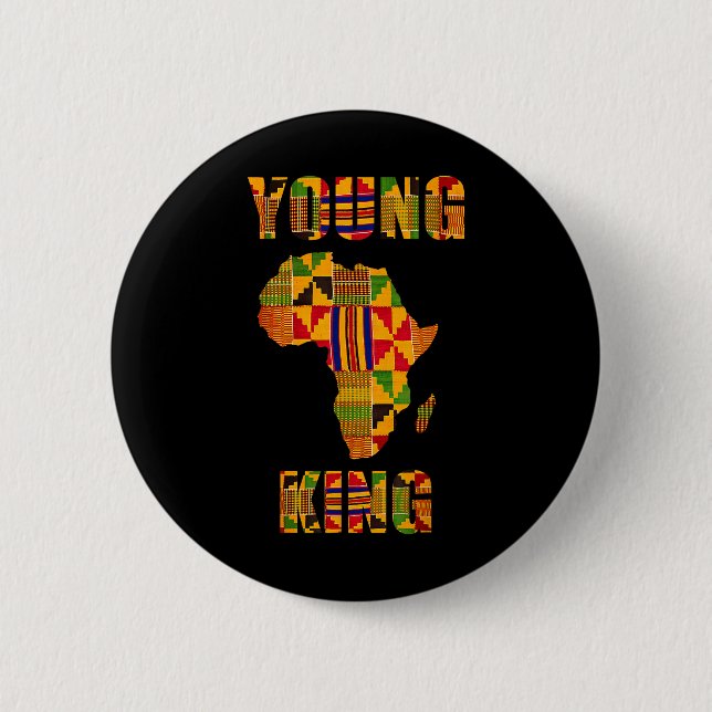 Cool African Kente Art Men Boys Kids African Ameri 6 Cm Round Badge (Front)