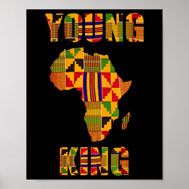 Cool African Kente Art Men Boys Kids African Ameri Poster (Front)