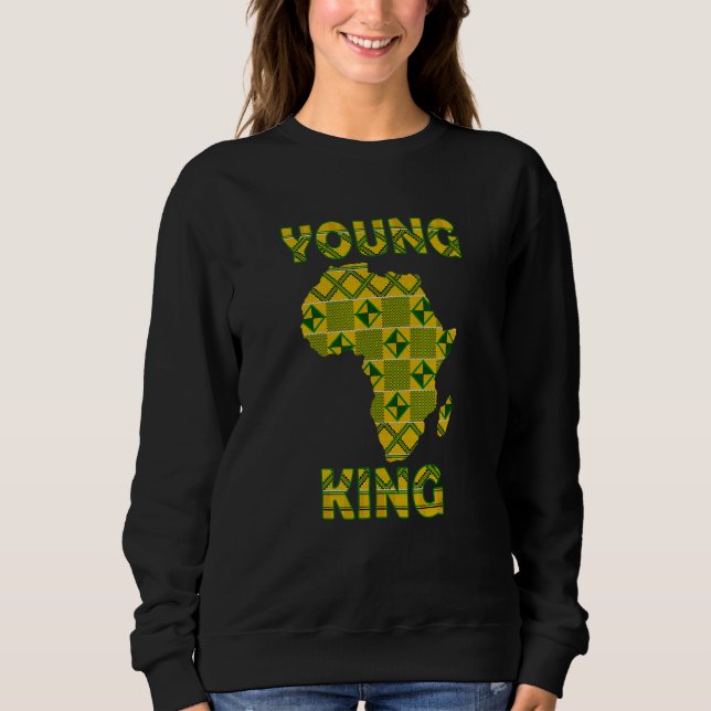 Cool African Kente Art Men Boys Kids African Ameri Sweatshirt (Front)