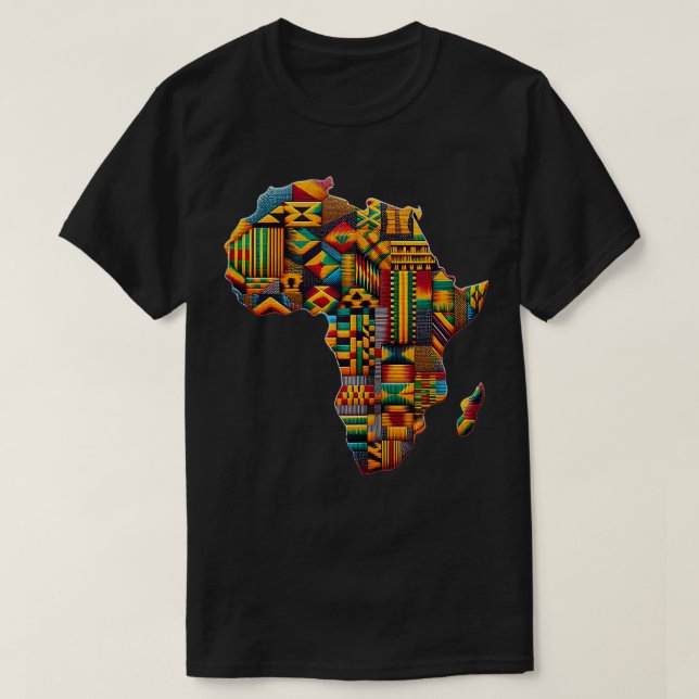 Cool African Kente Art Men Boys Kids African Ameri T-Shirt (Design Front)