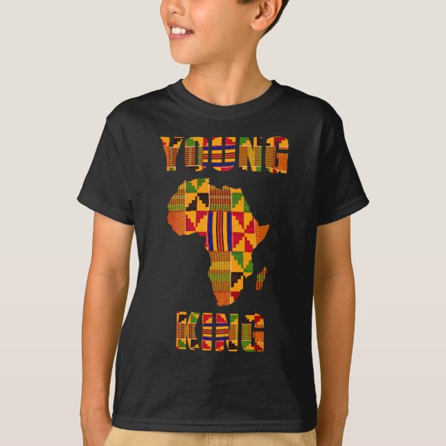 Cool African Kente Art Men Boys Kids African Ameri T-Shirt (Front)
