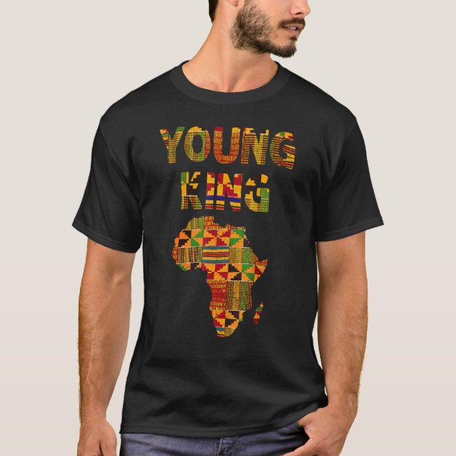 Cool African Kente Art Men Boys Kids African Ameri T-Shirt (Front)