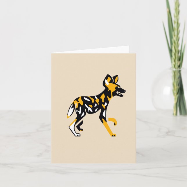 Cool African wild dog -Painted DOG -Wildlife - Card (Front)