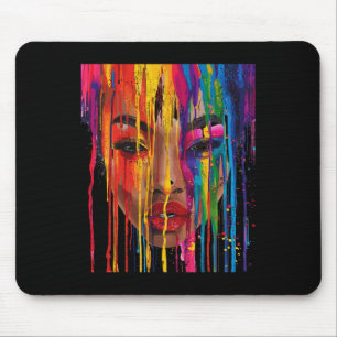 Cool African Woman Afro Colour Painted Face Junete Mouse Mat
