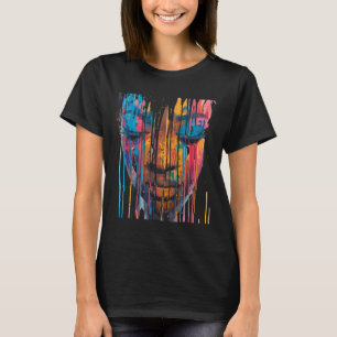 Cool African Woman Afro Colour Painted Face Junete T-Shirt