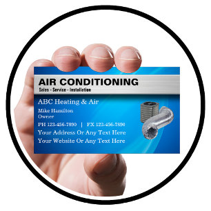 Cool Air Conditioning Heating And Cooling Service Business Card