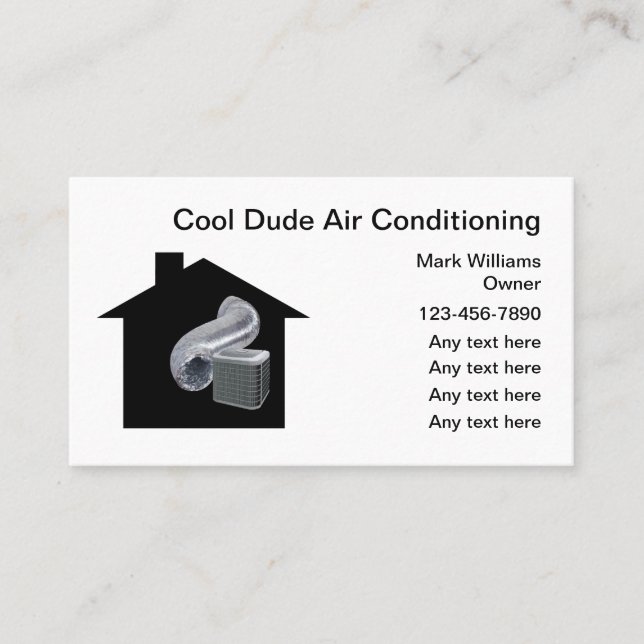 Cool Air Conditioning Service Modern Business Card (Front)