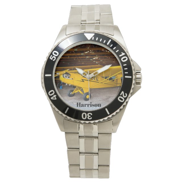 Cool Aircraft photo, Piper Cub J3, Personalised  Watch (Front)
