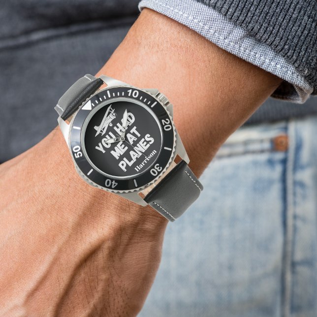 Cool aircraft,”You had me at planes”,Personalised  Watch (Creator Uploaded)