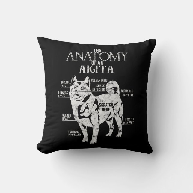 Cool Akita Anatomy Clos Gifts Dog Lovers Cushion (Front)