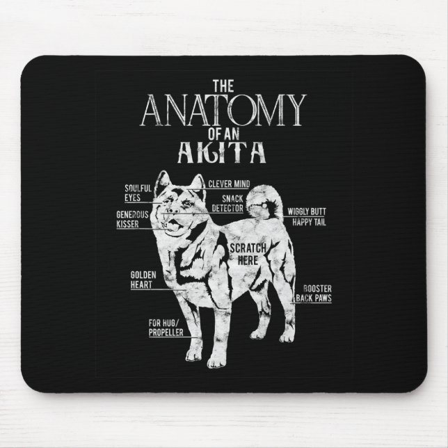 Cool Akita Anatomy Clos Gifts Dog Lovers Mouse Mat (Front)