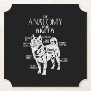 Cool Akita Anatomy Clos Gifts Dog Lovers Paper Coaster