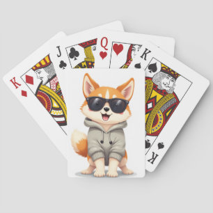 Cool Akita Dog Sunglasses Hoodie Funny Kawaii Cart Playing Cards