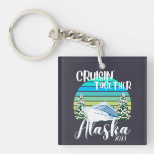 Cool Alaska Cruise 2025 Family Friend Group Travel Key Ring