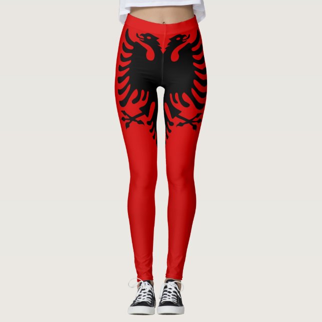 Cool Albania Flag Fashion Leggings (Front)