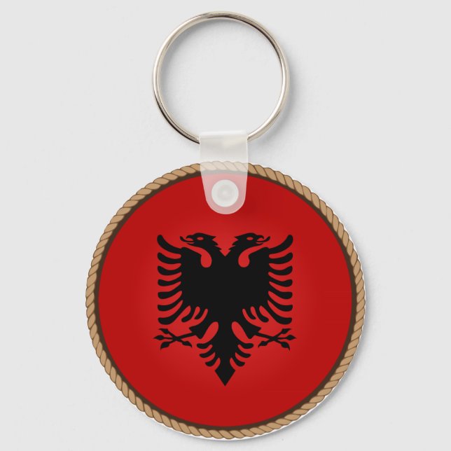 Cool Albania Flag Seal Key Ring (Front)