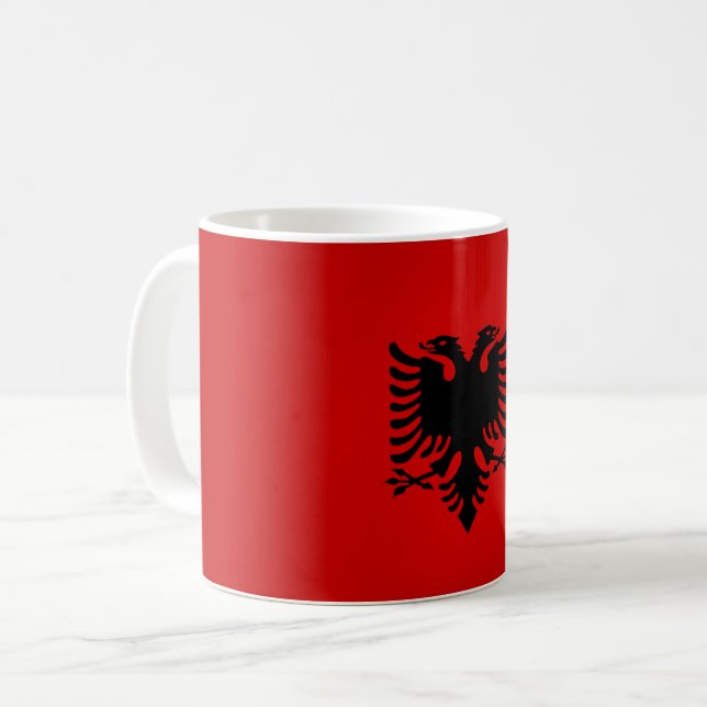 Cool Albanian Flag Coffee Mug (Front Left)