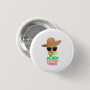 Cool Alien Summer Vacation Vibes 3 Cm Round Badge