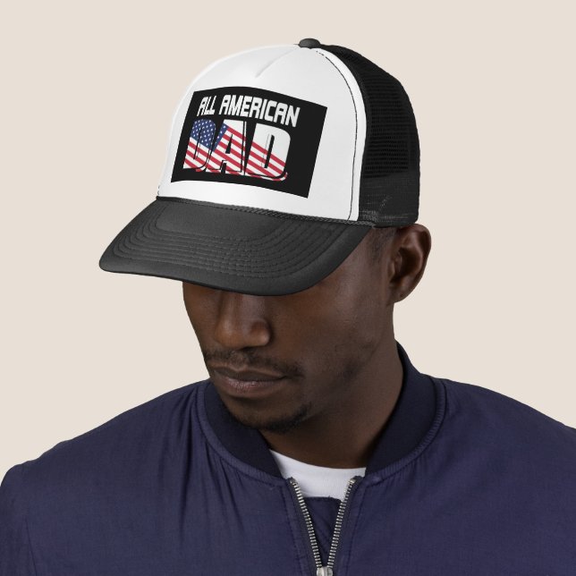 Cool all American Dad word art Trucker Hat (In Situ)