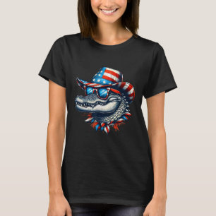 Cool Alligator 4th Of July Independence Day Usa Me T-Shirt